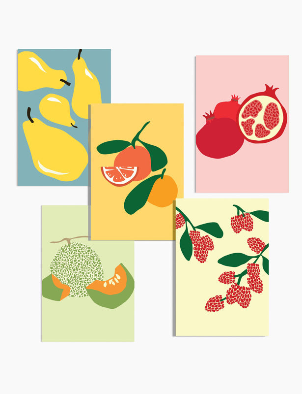 Modern Fruit Postcard Set